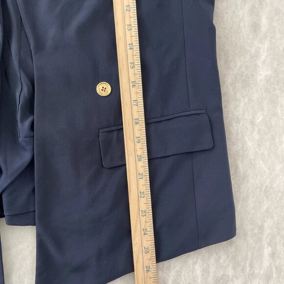 Michael Kors Womens Navy Blue Shawl Style Lapel Double Breasted Blazer Size 12 - Picture 8 of 10